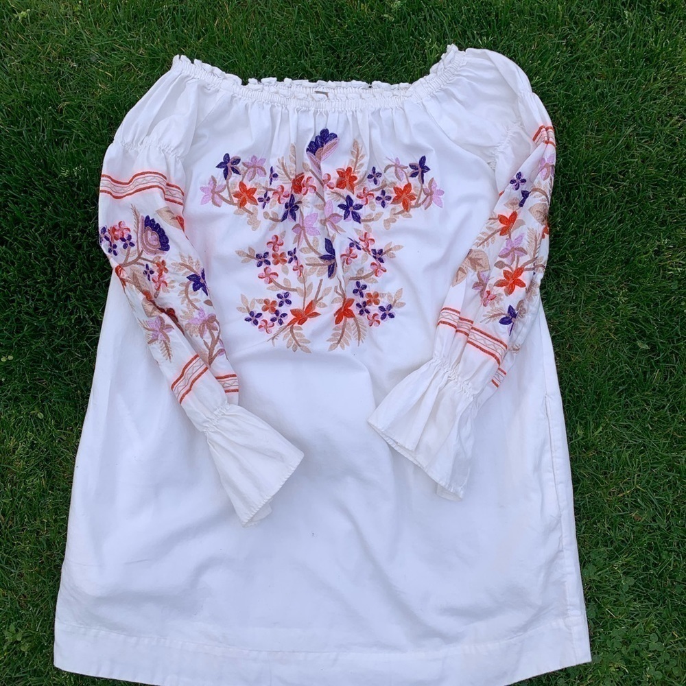 Free People | Fleur du joir Embroidered Shift BoHo Dress | Size Small - Picture 2 of 9